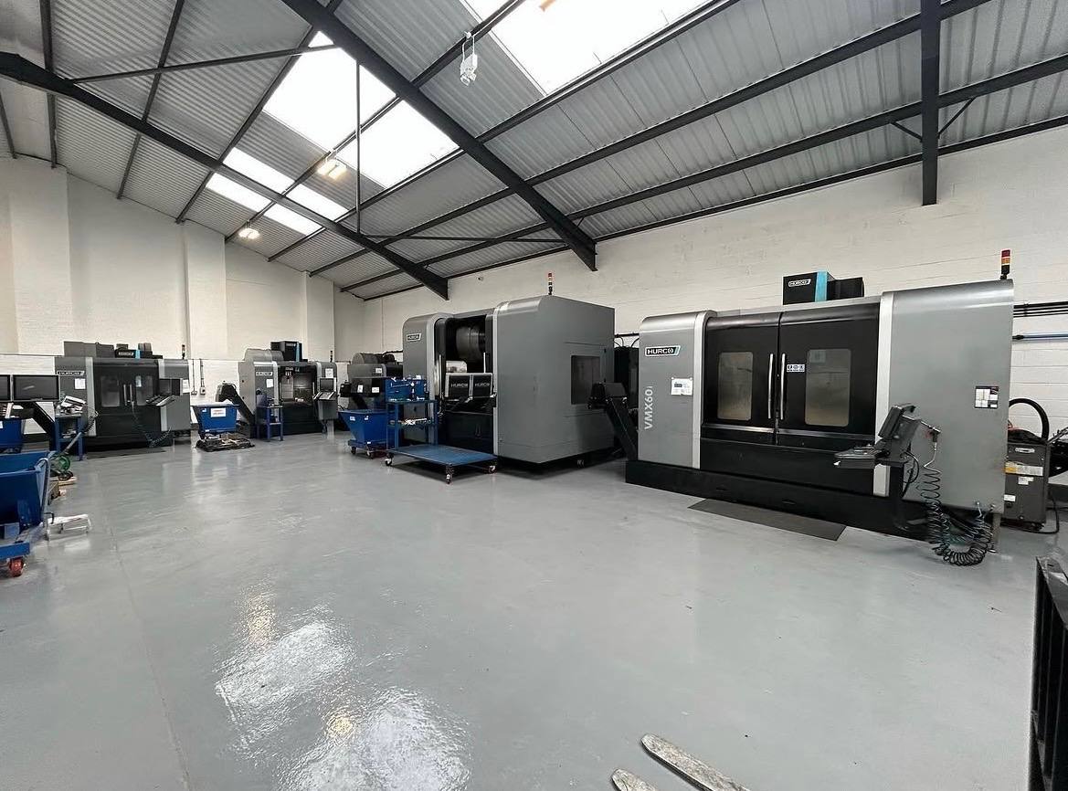 CNC machining centres in a clean production workshop